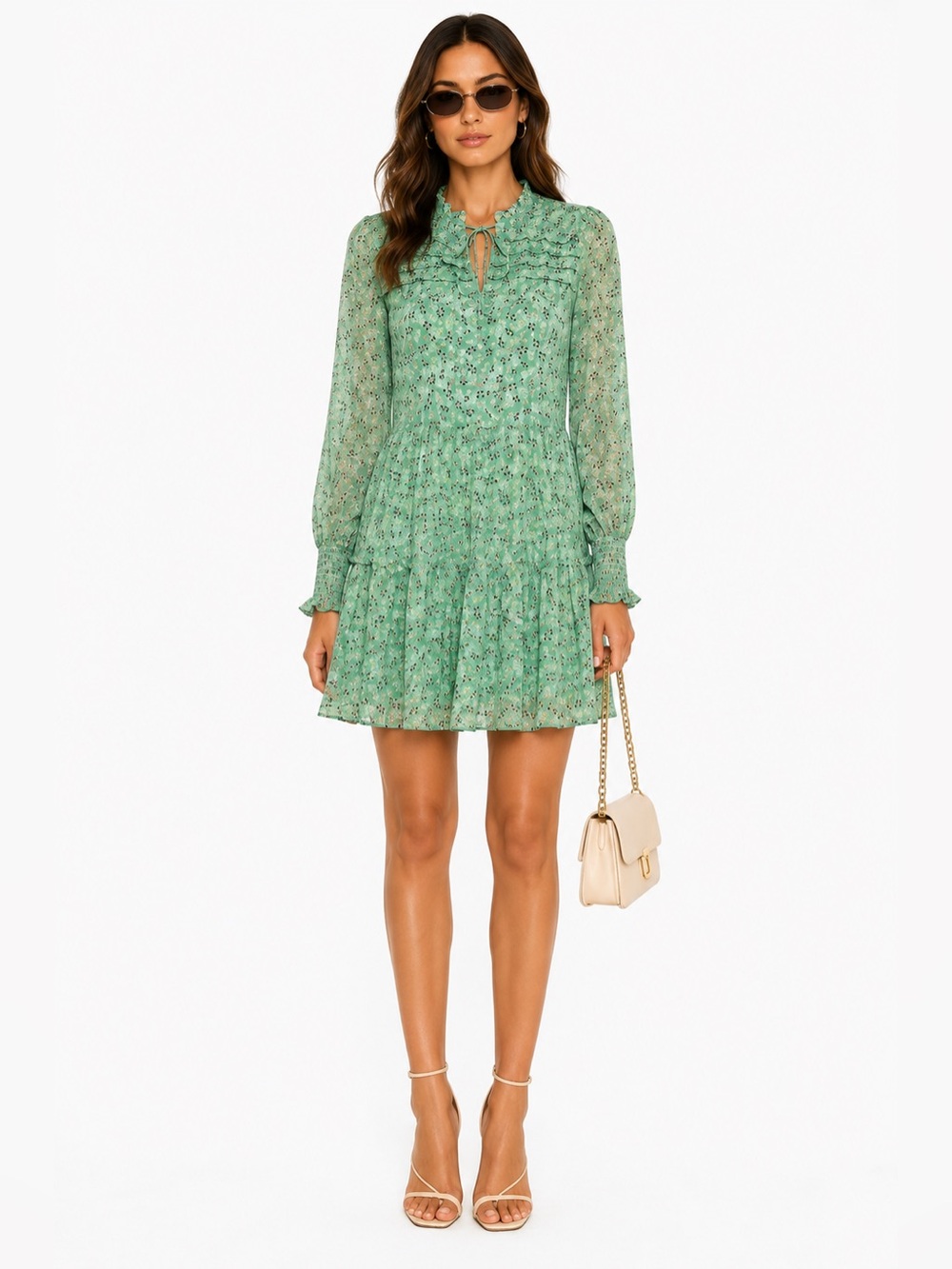 Part Two f loral Ruffle Mini Dress Scandinavian Boho Cottagecore
